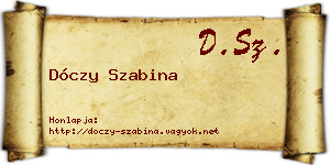 Dóczy Szabina névjegykártya